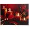 LED Lighted Glitter Striped Candles With Poinsettia & Bow Christmas Wall Art